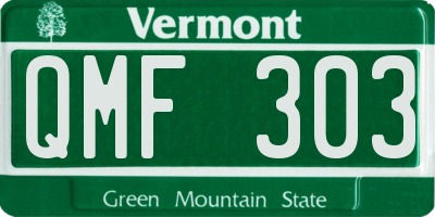 VT license plate QMF303