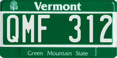 VT license plate QMF312