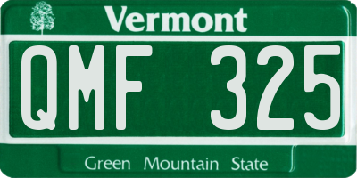 VT license plate QMF325