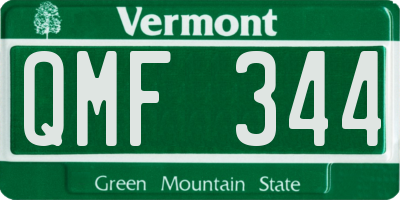 VT license plate QMF344