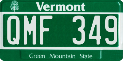 VT license plate QMF349