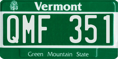 VT license plate QMF351