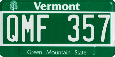 VT license plate QMF357