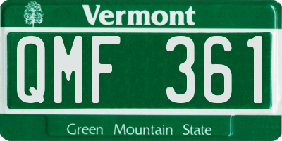 VT license plate QMF361