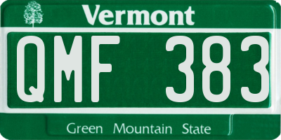 VT license plate QMF383