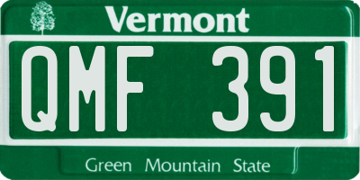 VT license plate QMF391