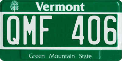 VT license plate QMF406