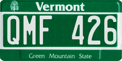 VT license plate QMF426