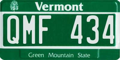 VT license plate QMF434