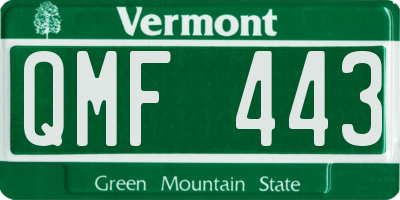 VT license plate QMF443