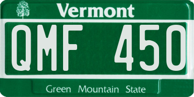 VT license plate QMF450