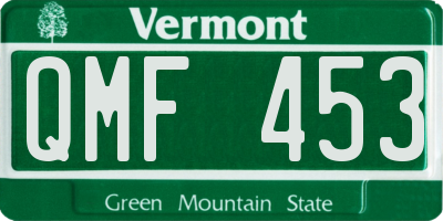 VT license plate QMF453