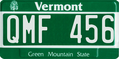 VT license plate QMF456