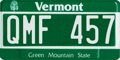 VT license plate QMF457
