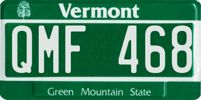 VT license plate QMF468
