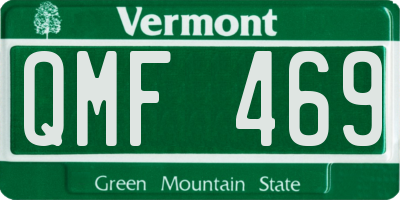 VT license plate QMF469