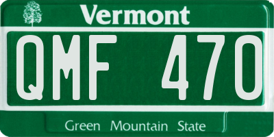 VT license plate QMF470