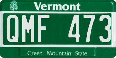VT license plate QMF473