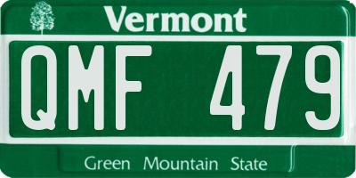 VT license plate QMF479