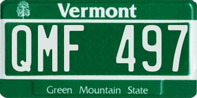 VT license plate QMF497