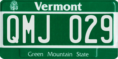 VT license plate QMJ029