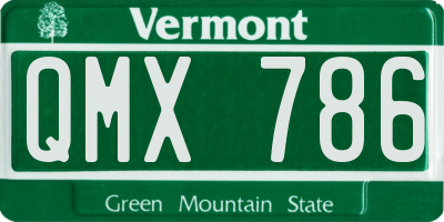 VT license plate QMX786