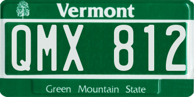 VT license plate QMX812