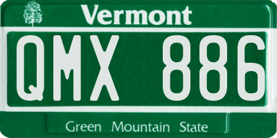 VT license plate QMX886