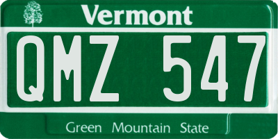 VT license plate QMZ547