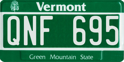 VT license plate QNF695