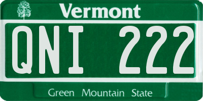 VT license plate QNI222