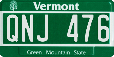 VT license plate QNJ476