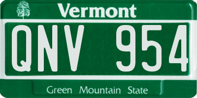 VT license plate QNV954