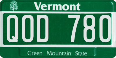VT license plate QOD780