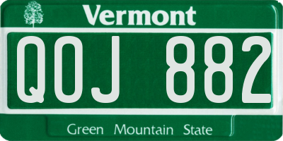 VT license plate QOJ882