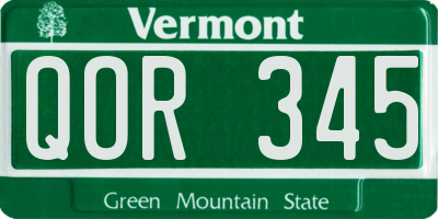 VT license plate QOR345