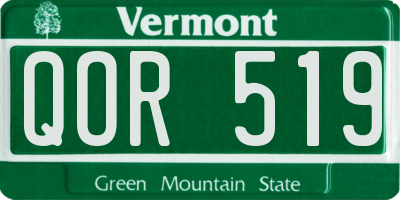 VT license plate QOR519
