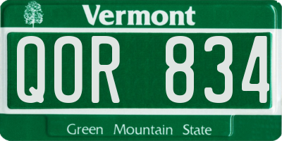 VT license plate QOR834