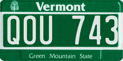 VT license plate QOU743