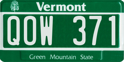 VT license plate QOW371