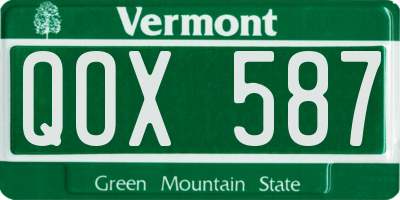 VT license plate QOX587