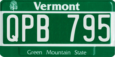 VT license plate QPB795