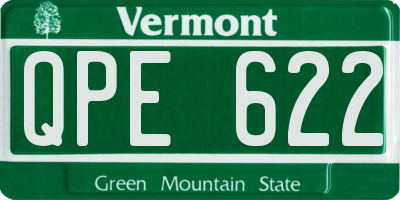 VT license plate QPE622