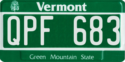 VT license plate QPF683