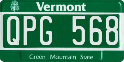 VT license plate QPG568