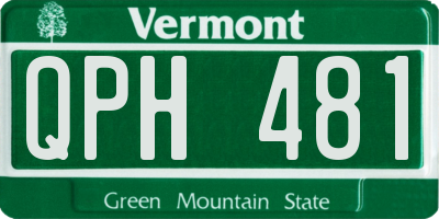 VT license plate QPH481
