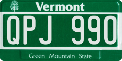 VT license plate QPJ990