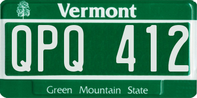 VT license plate QPQ412