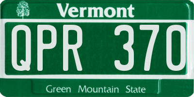 VT license plate QPR370