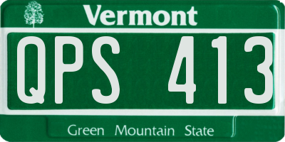 VT license plate QPS413